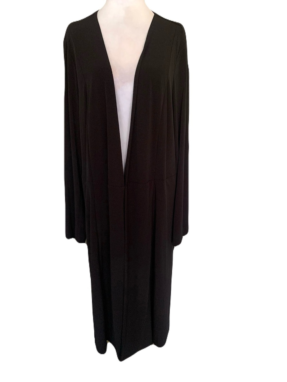 NWT Lane Bryant Womens Plus Size 22/24 Black Heavy Lon Clasp Front Duster Jacket